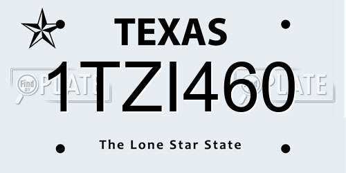 1TZI460 Texas License Plate