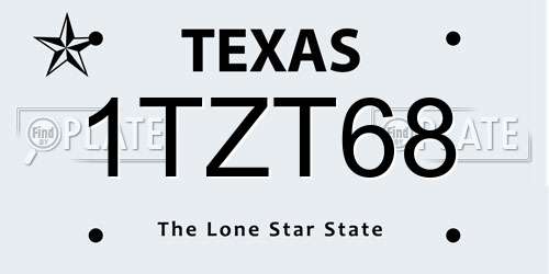 1TZT68 Texas License Plate