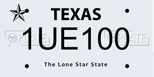 1UE100 Texas License Plate