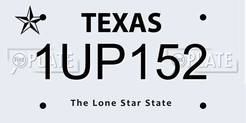 1UP152 Texas License Plate
