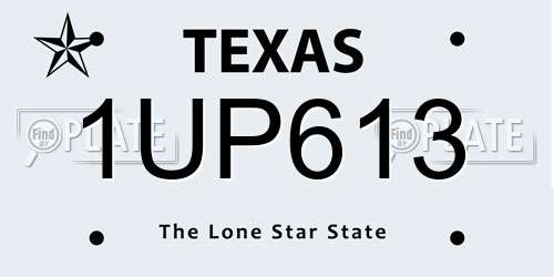1UP613 Texas License Plate