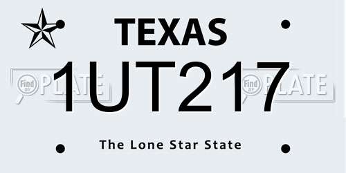 1UT217 Texas License Plate