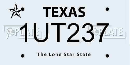 1UT237 Texas License Plate