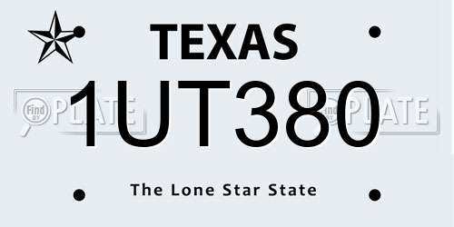 1UT380 Texas License Plate