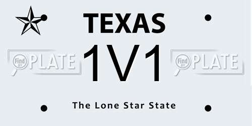 1V1 Texas License Plate