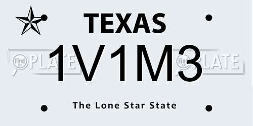 1V1M3 Texas License Plate