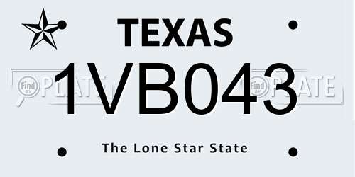 1VB043 Texas License Plate