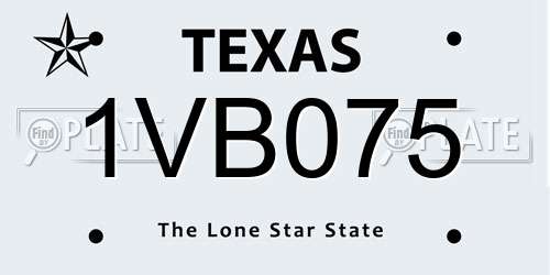 1VB075 Texas License Plate