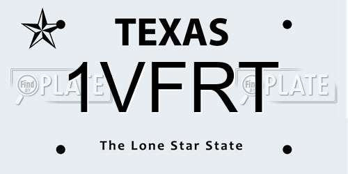 1VFRT Texas License Plate
