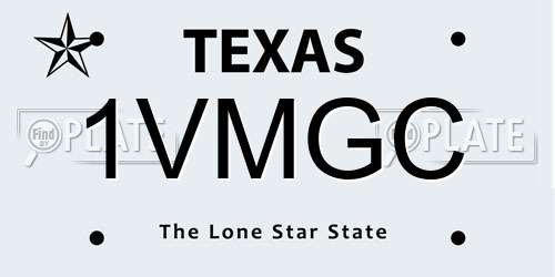 1VMGC Texas License Plate