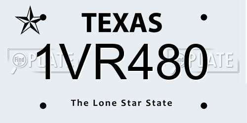 1VR480 Texas License Plate