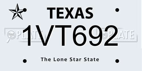 1VT692 Texas License Plate