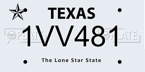 1VV481 Texas License Plate