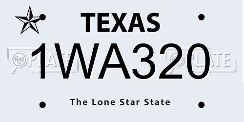 1WA320 Texas License Plate