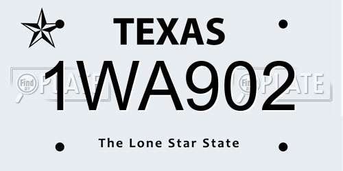 1WA902 Texas License Plate