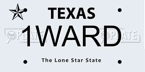 1WARD Texas License Plate