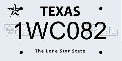 1WC082 Texas License Plate