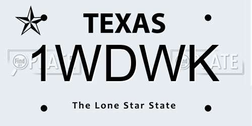 1WDWK Texas License Plate