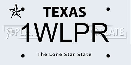1WLPR Texas License Plate
