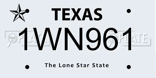 1WN961 Texas License Plate