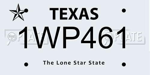 1WP461 Texas License Plate
