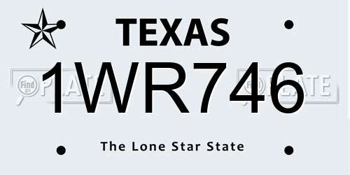 1WR746 Texas License Plate