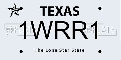 1WRR1 Texas License Plate