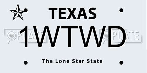 1WTWD Texas License Plate