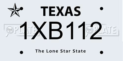 1XB112 Texas License Plate