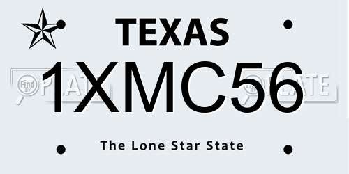 1XMC56 Texas License Plate