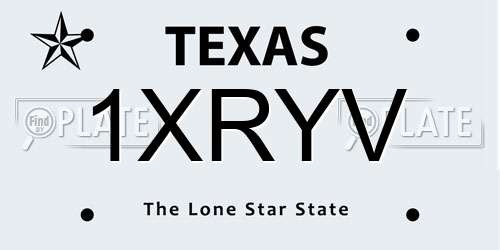 1XRYV Texas License Plate