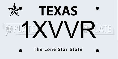 1XVVR Texas License Plate