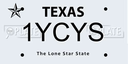 1YCYS Texas License Plate
