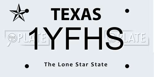 1YFHS Texas License Plate