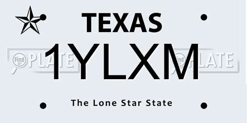 1YLXM Texas License Plate