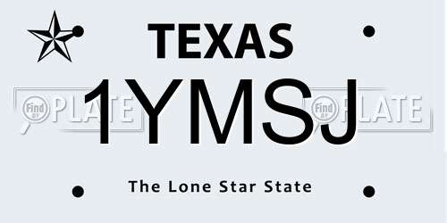 1YMSJ Texas License Plate
