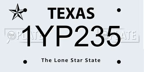 1YP235 Texas License Plate