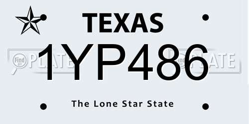 1YP486 Texas License Plate