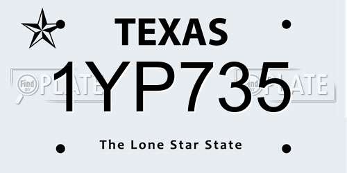 1YP735 Texas License Plate