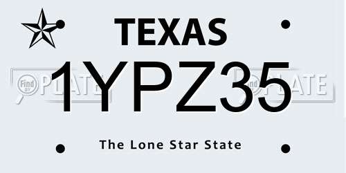 1YPZ35 Texas License Plate