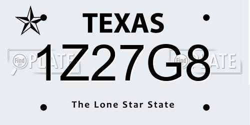 1Z27G8 Texas License Plate