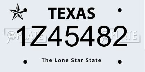 1Z45482 Texas License Plate