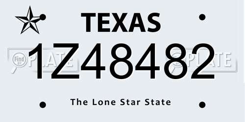 1Z48482 Texas License Plate