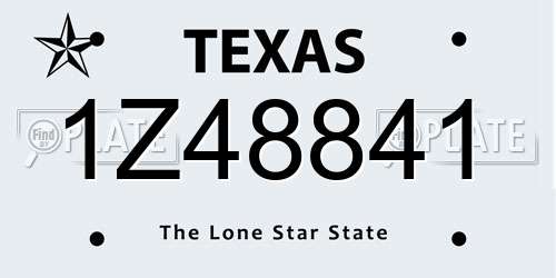 1Z48841 Texas License Plate