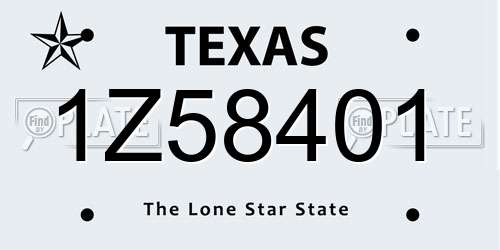 1Z58401 Texas License Plate
