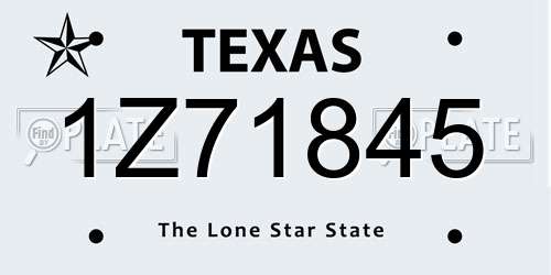 1Z71845 Texas License Plate