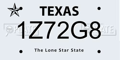 1Z72G8 Texas License Plate