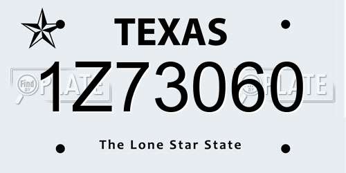 1Z73060 Texas License Plate