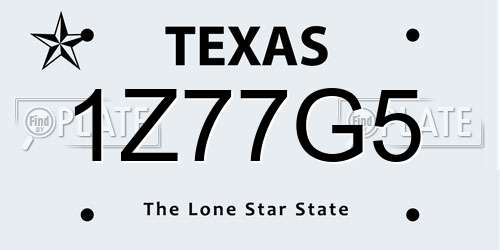 1Z77G5 Texas License Plate