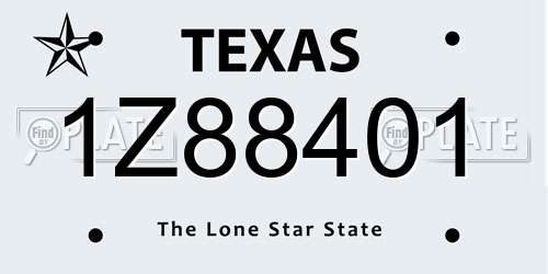 1Z88401 Texas License Plate